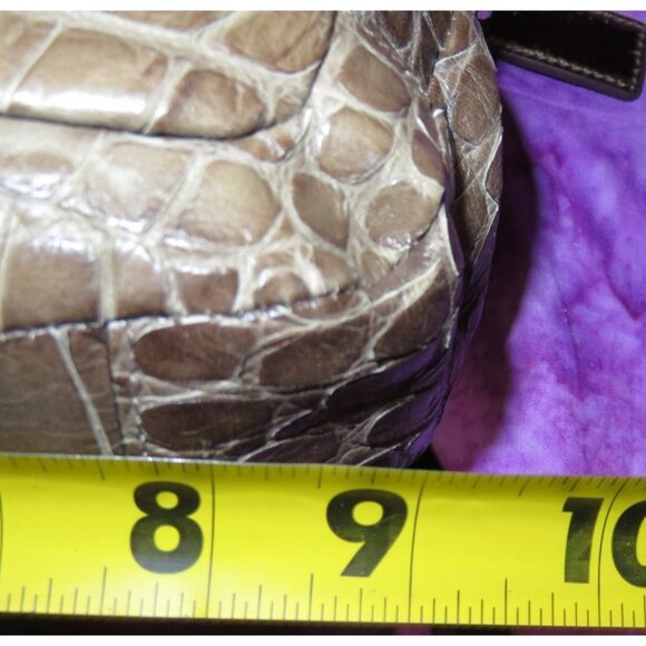 Coach 2011 Chelsea Brown Croc Embossed Leather crossbody satchel large hangtags - Picture 13 of 14